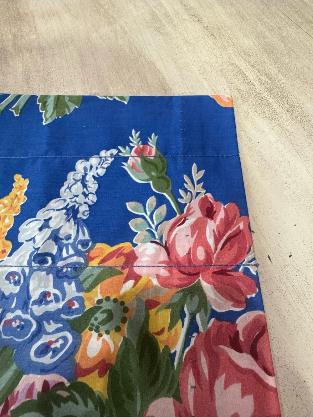 Ralph Lauren 86” Melissa Blue Rod Pocket Drapes (4)Tie backs (4) Valance (1)